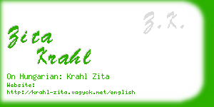 zita krahl business card